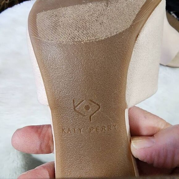 Katy Perry Collection The Kala Women's Nude Microsuede Metallic Sandals Size 10 - Picture 8 of 10